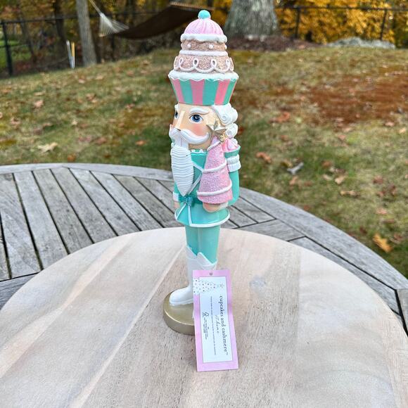 NEW Cupcakes and Cashmere Nutcracker 14” Mint Green Pink Pastel Christmas Decor - Picture 3 of 11